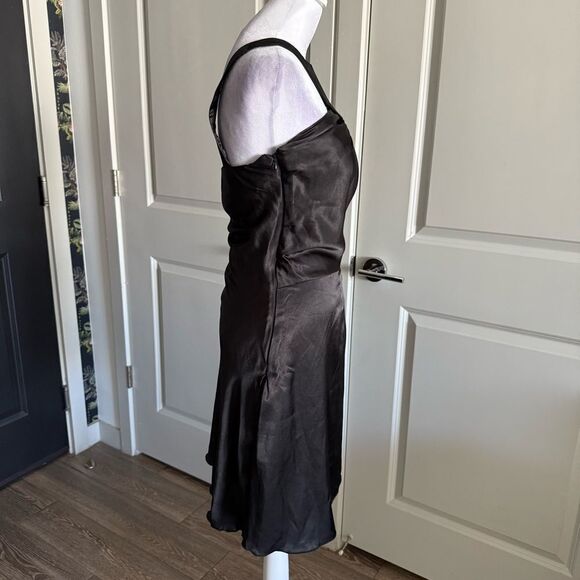 Vintage Y2K Moschino Cheap and Chic Black Silk Halter Mini Party Dress Size M - Picture 4 of 10